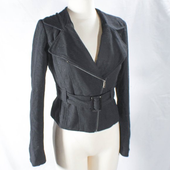 Black Moto Jacket Joan Jett Style Size Medium Edgy Punk Goth - Picture 5 of 10